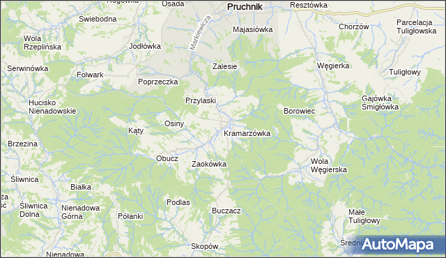 mapa Kramarzówka, Kramarzówka na mapie Targeo