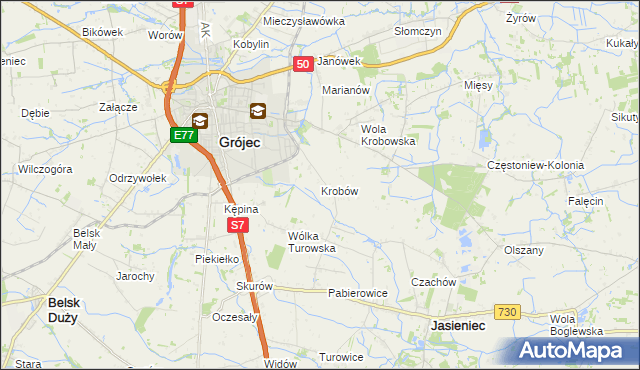 mapa Krobów, Krobów na mapie Targeo