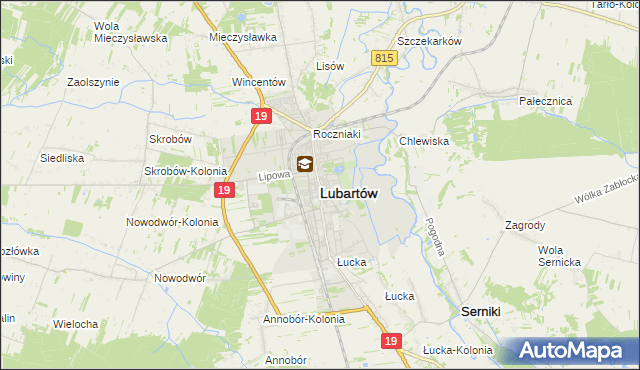 mapa Lubartów, Lubartów na mapie Targeo