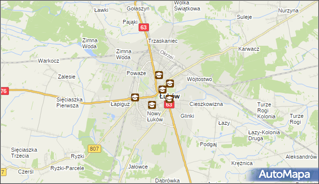 mapa Łuków, Łuków na mapie Targeo