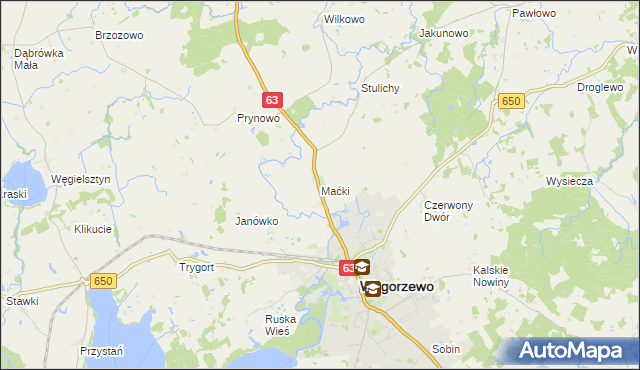 mapa Maćki, Maćki na mapie Targeo