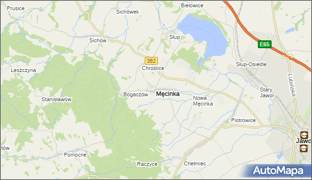 mapa Męcinka, Męcinka na mapie Targeo