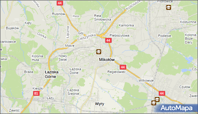 mapa Mikołów, Mikołów na mapie Targeo