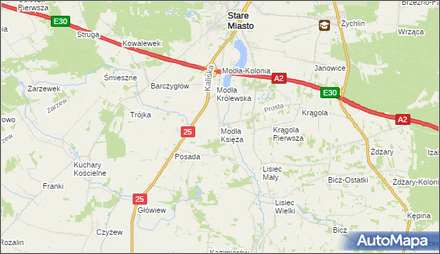 mapa Modła Księża, Modła Księża na mapie Targeo