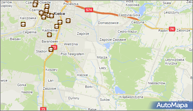 mapa Mójcza, Mójcza na mapie Targeo