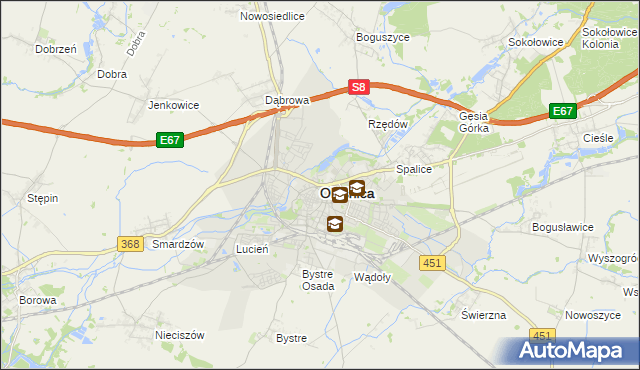 mapa Oleśnica, Oleśnica na mapie Targeo