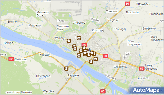 mapa Płock, Płock na mapie Targeo