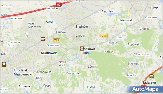 mapa Podkowa Leśna, Podkowa Leśna na mapie Targeo