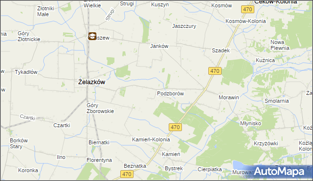 mapa Podzborów, Podzborów na mapie Targeo