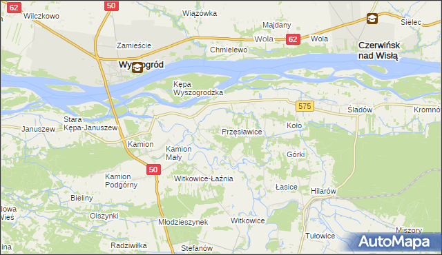 mapa Przęsławice gmina Brochów, Przęsławice gmina Brochów na mapie Targeo