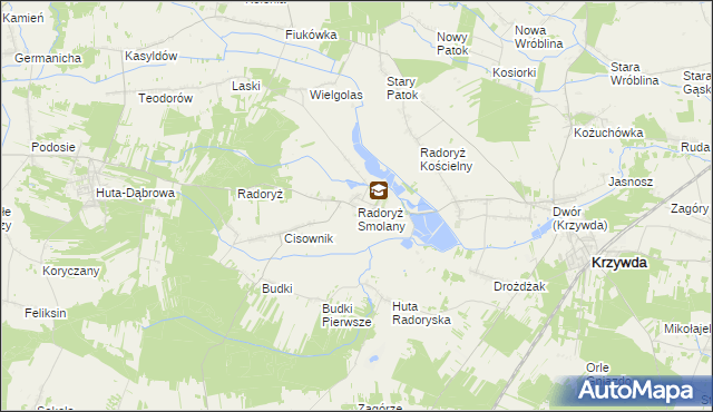 mapa Radoryż Smolany, Radoryż Smolany na mapie Targeo