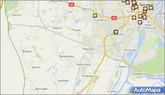 mapa Rajkowo, Rajkowo na mapie Targeo