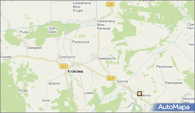 mapa Sławoszyno, Sławoszyno na mapie Targeo