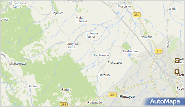 mapa Stachowice, Stachowice na mapie Targeo