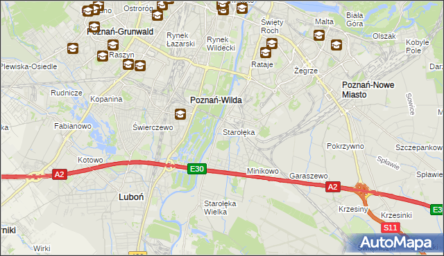 mapa Starołęka, Starołęka na mapie Targeo