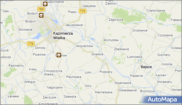 mapa Stradlice, Stradlice na mapie Targeo