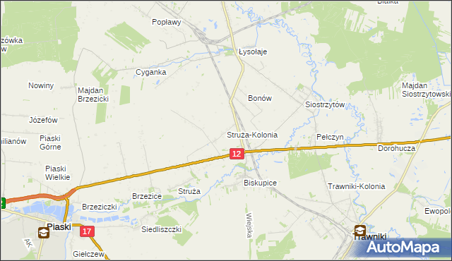 mapa Struża-Kolonia, Struża-Kolonia na mapie Targeo