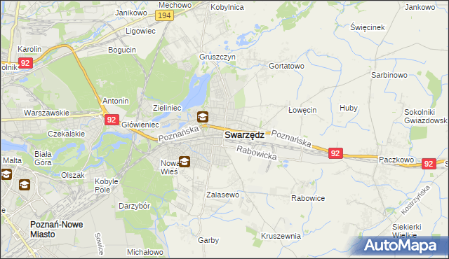 mapa Swarzędz, Swarzędz na mapie Targeo