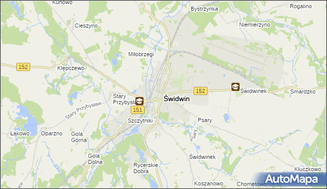 mapa Świdwin, Świdwin na mapie Targeo