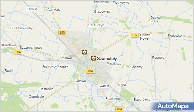 mapa Szamotuły, Szamotuły na mapie Targeo