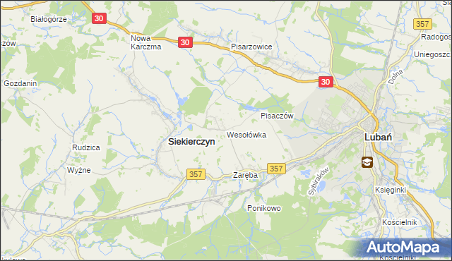 mapa Wesołówka gmina Siekierczyn, Wesołówka gmina Siekierczyn na mapie Targeo