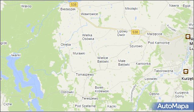 mapa Wielkie Bałówki, Wielkie Bałówki na mapie Targeo