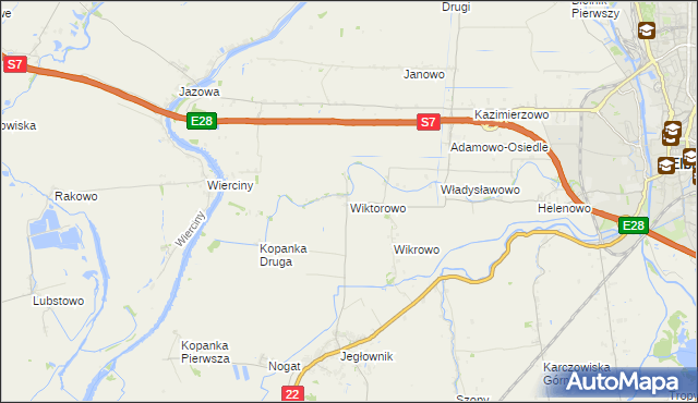 mapa Wiktorowo gmina Gronowo Elbląskie, Wiktorowo gmina Gronowo Elbląskie na mapie Targeo