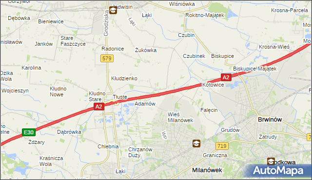 mapa Żuków gmina Grodzisk Mazowiecki, Żuków gmina Grodzisk Mazowiecki na mapie Targeo