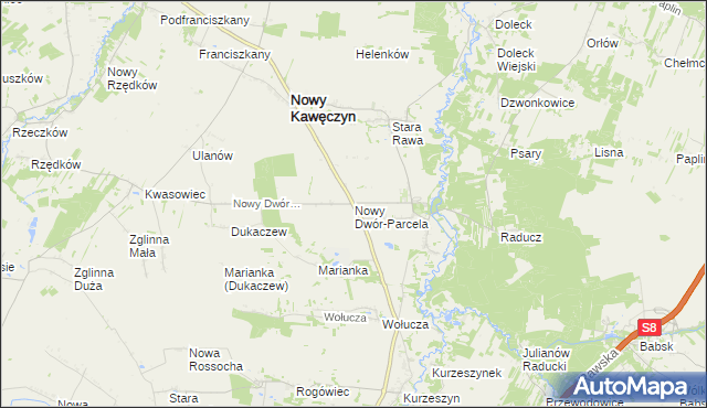 mapa Nowy Dwór-Parcela, Nowy Dwór-Parcela na mapie Targeo