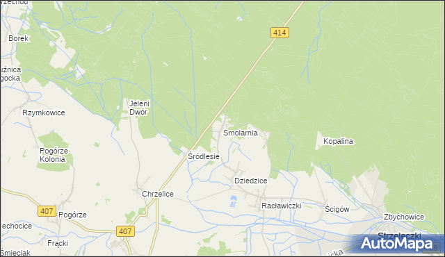 mapa Smolarnia gmina Strzeleczki, Smolarnia gmina Strzeleczki na mapie Targeo