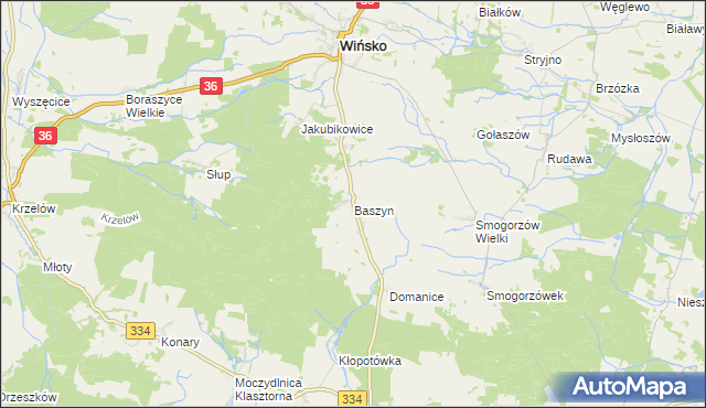 mapa Baszyn, Baszyn na mapie Targeo