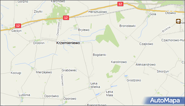 mapa Bogdanki gmina Poniec, Bogdanki gmina Poniec na mapie Targeo