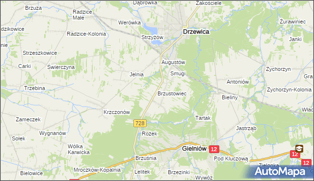 mapa Brzustowiec, Brzustowiec na mapie Targeo