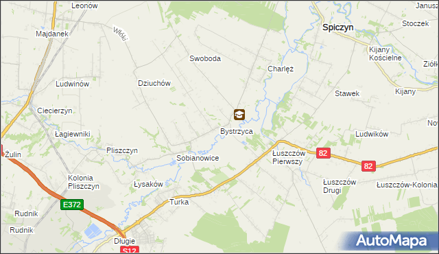 mapa Bystrzyca gmina Wólka, Bystrzyca gmina Wólka na mapie Targeo