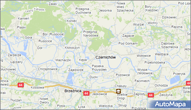 mapa Czernichów powiat krakowski, Czernichów powiat krakowski na mapie Targeo