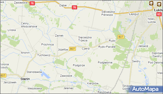 mapa Czerśl, Czerśl na mapie Targeo