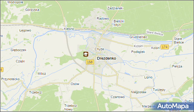 mapa Drezdenko, Drezdenko na mapie Targeo