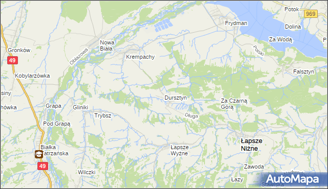 mapa Dursztyn, Dursztyn na mapie Targeo