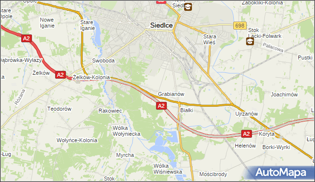 mapa Grabianów, Grabianów na mapie Targeo