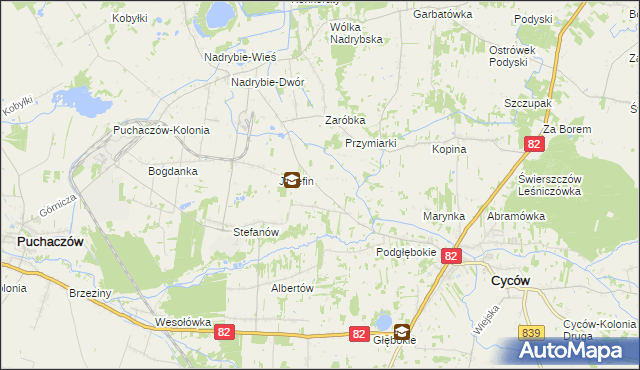 mapa Janowica gmina Cyców, Janowica gmina Cyców na mapie Targeo