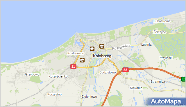 mapa Kołobrzegu, Kołobrzeg na mapie Targeo