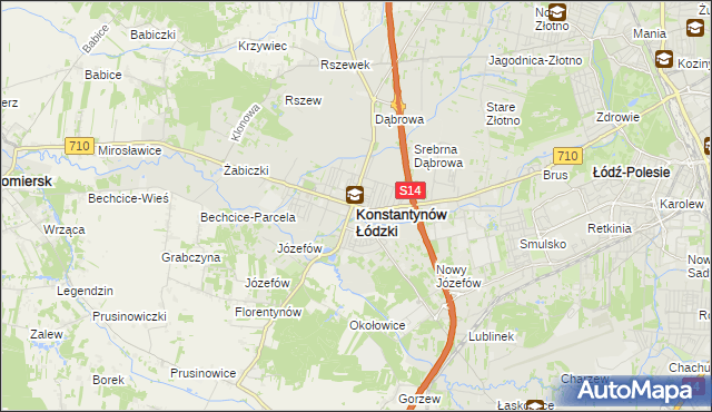 mapa Konstantynów Łódzki, Konstantynów Łódzki na mapie Targeo