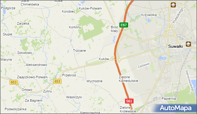 mapa Kuków gmina Suwałki, Kuków gmina Suwałki na mapie Targeo