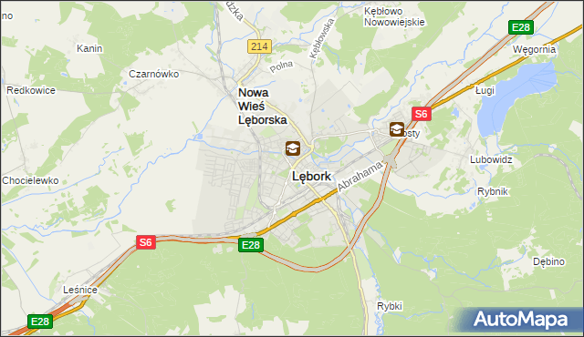 mapa Lębork, Lębork na mapie Targeo