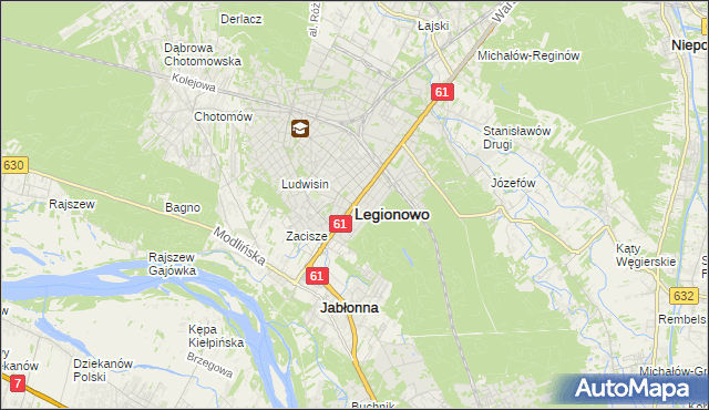 mapa Legionowo, Legionowo na mapie Targeo