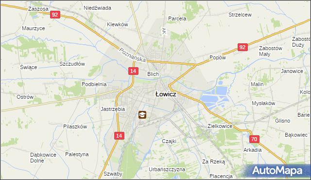 mapa Łowicza, Łowicz na mapie Targeo