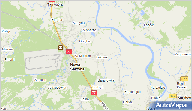 mapa Łukowa gmina Nowa Sarzyna, Łukowa gmina Nowa Sarzyna na mapie Targeo