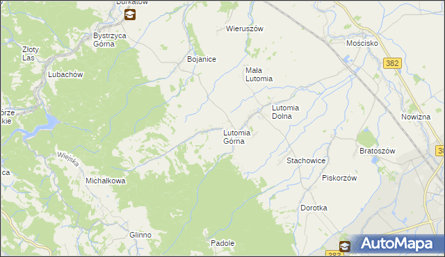 mapa Lutomia Górna, Lutomia Górna na mapie Targeo