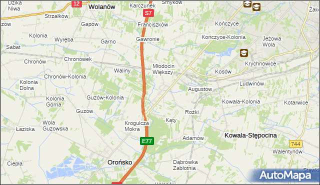 mapa Młodocin Mniejszy, Młodocin Mniejszy na mapie Targeo