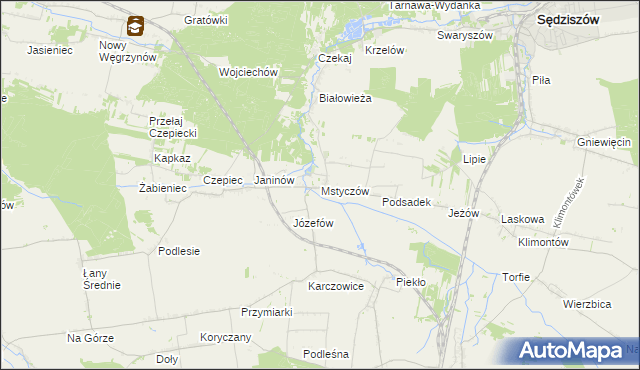 mapa Mstyczów, Mstyczów na mapie Targeo